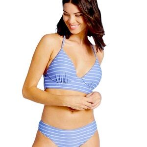 Shade & Shore Ribbed Lightly Lined Long Line Triangle Bikini SZ L New